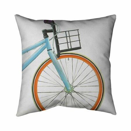 FONDO 26 x 26 in. Orange & Blue Bike-Double Sided Print Indoor Pillow FO2792829